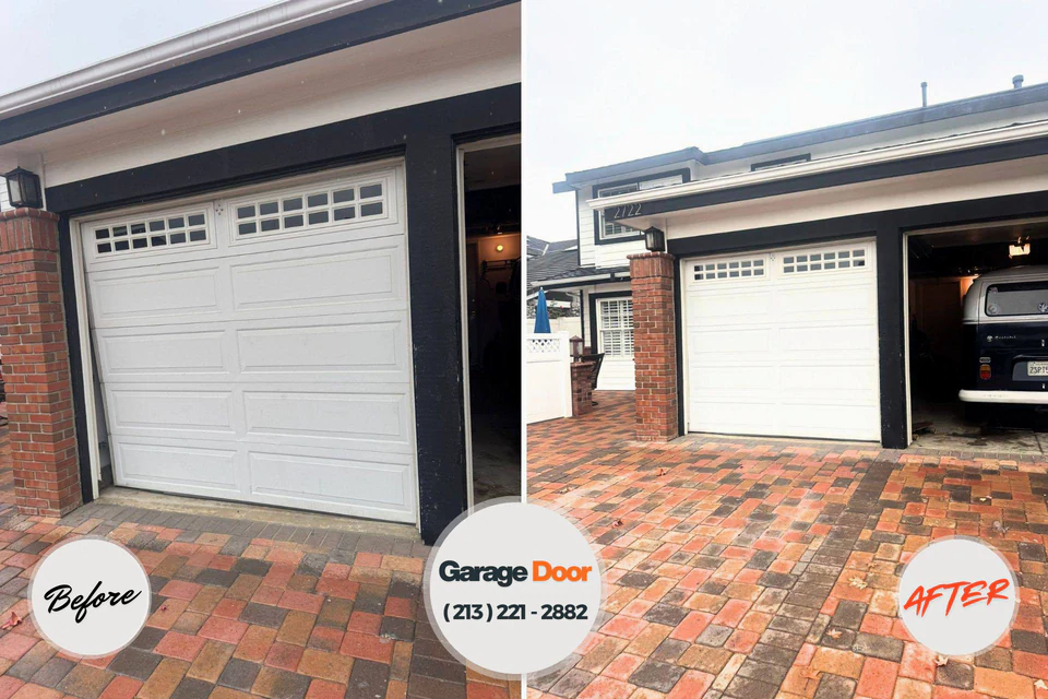 Before and after: garage door repair Green Hill, TN